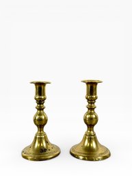 Pair Of 18th C. Brass Candlesticks