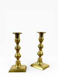 Pair Of 18th C. Brass Candlesticks