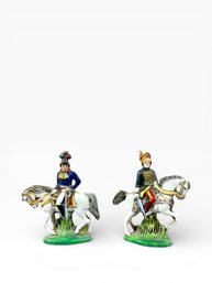 (2) 19th C. German Porcelains - Officer On Horse