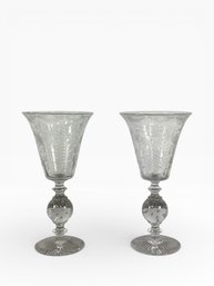 (2) 1920s Pairpoint Cut Glass Vases