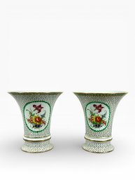 (2) German Porcelain Hand-Painted Vases