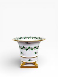 Herend Hand-Painted Porcelain Footed Vase