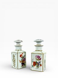 (2) German Hand-Painted Porcelain Decanters - Erphila