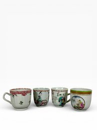 (4) 18th C. Chinese Export Porcelain Teacups