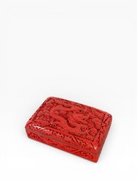 19th C. Cinnabar Carved Lacquer Box