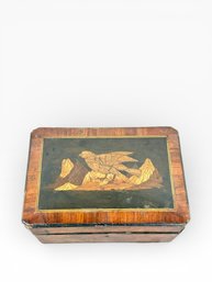 19th C. Eagle Inlaid Mahogany Box