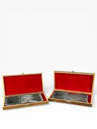 (12) Stainless Steel Japanese Steak Knives & Boxes
