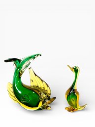 Sommerso Art Glass Fish & Duck Sculpture