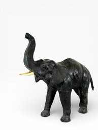 1950s Leather Wrapped Elephant Sculpture