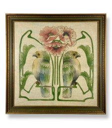 Art Nouveau Style Linen Framed Artwork
