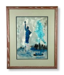 Authentic Marc Chagall Framed Serigraph 'Statue Of Liberty'