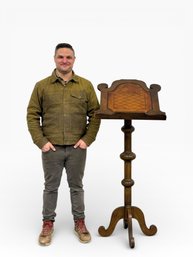 Inlaid Leather Wooden Lectern