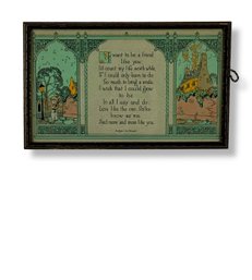 Art Deco Framed Poem & Artwork - Edgar A. Guest