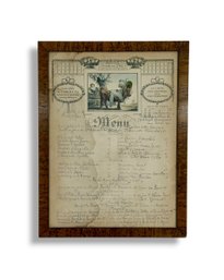 Restaurant Du Boeuf A La Mode - Antique Framed Menu