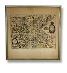 17th C. (1627) Johannes Janssonius Hand-Colored Map Of Southern France