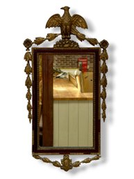 19th C. Gilt Carved Eagle Mounted Mirror