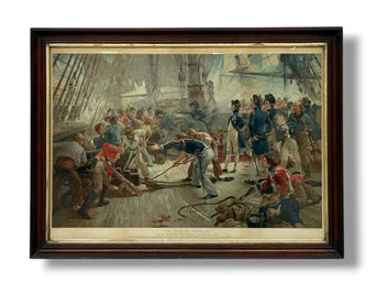William Overend (1851-1898) 'The Hero Of Trafalgar' Framed Lithograph