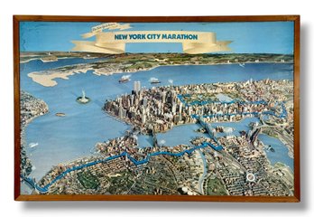 1980s New York City Marathon Skyline Poster
