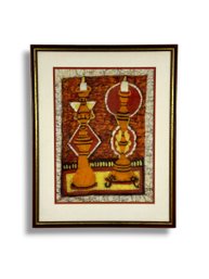 Framed Batik Artwork - Candlesticks