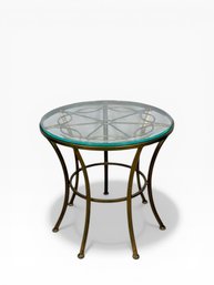 Glass Top Iron Side Table