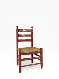 19th C. Hand-Woven Painted Chair