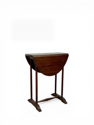 Solid Mahogany Swivel Top Drop Leaf Occasional Table