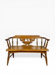 Solid Maple Carved Eagle Bench - Cushman