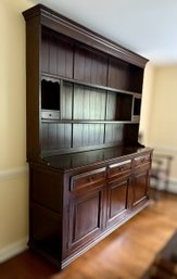 Well Made 19th C. Solid Oak 2-Piece Hutch Cabinet
