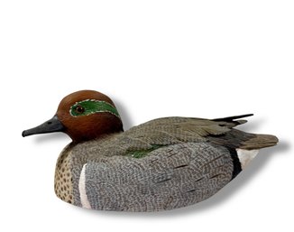 1990 Sam Clow 'Green Winged Teal' Carved & Painted Decoy