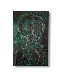 Polish Solid Bronze Wall Plaque Art Motif