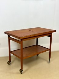 1960 Kurt Ostervig Expandable Teak Bar/Serving Cart - Made In Denmark
