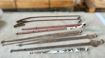 Grouping Of Antique Iron Strap Hinges