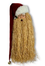 Custom Hand Made 'Raffia Kringle' Santa Claus Decoration