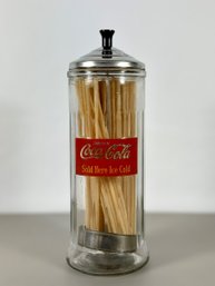 Vintage Coca-Cola Straw Jar