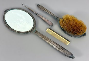 19th C. Sterling Silver Vanity Set - 4 Pieces
