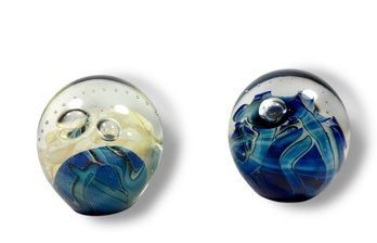 (2) Robert Eickholt Paperweights