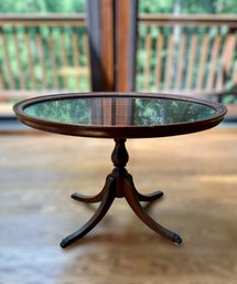 Duncan Phyfe Mahogany Cocktail Table - Glass Tray