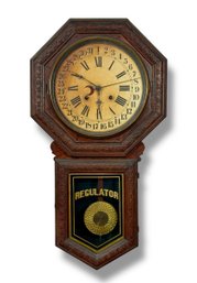 19th C. E.N. Welch Oak Regulator Clock - 8 Day