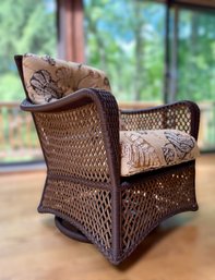 Lloyd Flanders All-Weather Wicker Swivel Armchair