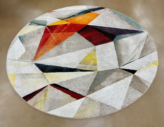 Geometrical Abstract Area Rug - 93' Round