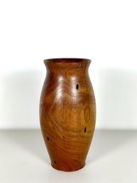 Hand Turned Mesquite Wood Vase - Signed Luna #9086
