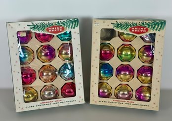 (2) Boxes Of Vintage Shiny Brite Ornaments