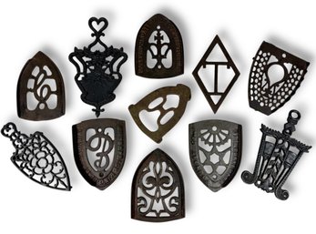 (11) Antique Cast Iron Trivets