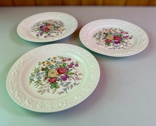 (3) Homer Laughlin 'Eggshell' Floral Plates