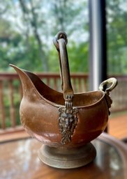 Antique Copper Coal Scuttle Bucket