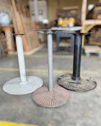 Group Of (3) Metal Bistro Table Bases