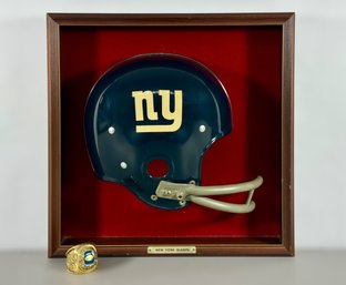 NY Giants Football Memorabilia Helmet & Super Bowl Ring