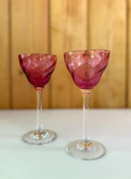 A Pair Of Sherry Wine Glasses