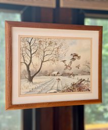 William Carpenter Original Watercolor - 'Breakfast Disturbance'