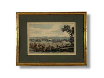 1793 J&J Boydell Hand-Colored Aquatint  - Court Garden And Great Marlow